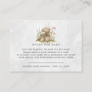 Book Request Woodland Hedgehog Baby Shower Enclosure Card