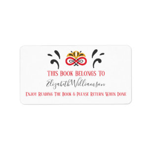 Book Return Elegant Modern Monogrammed Label
