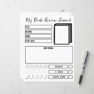 Book Review Planner Reading Journal Neutral