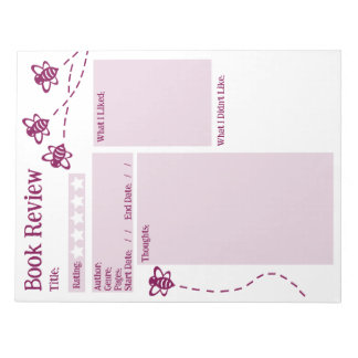 Book Review Reading Bee Notepad