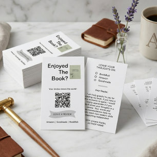 Book Review Request Card QR Code Author Business C