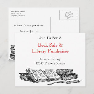 Book Sale Editable Marketing Promotional Postcard