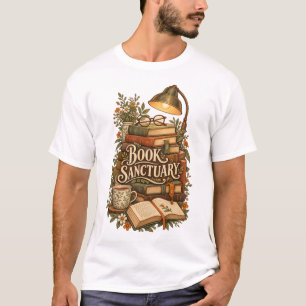 Book Sanctuary Cosy Reading Nook Dark Academia T-Shirt