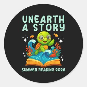 Book sea turtle summer reading 2026 unearth a classic round sticker