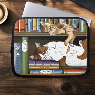 Book Shelf Cats Laptop Sleeve