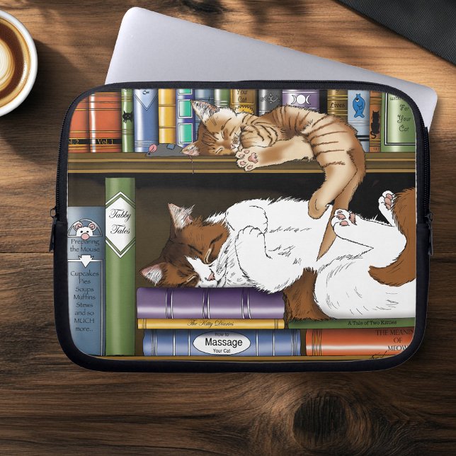 Book Shelf Cats Laptop Sleeve (Creator Uploaded)