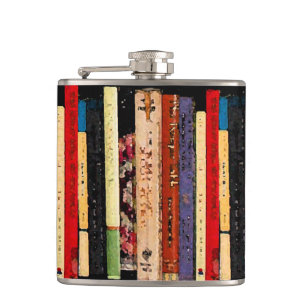 Book Shelves Hip Flask