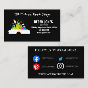 book shop reading group library research writing business card