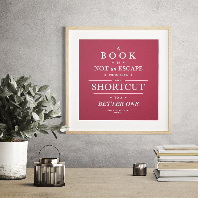 Book Shortcut to Better Life Quote Magenta Poster (Creator Uploaded)
