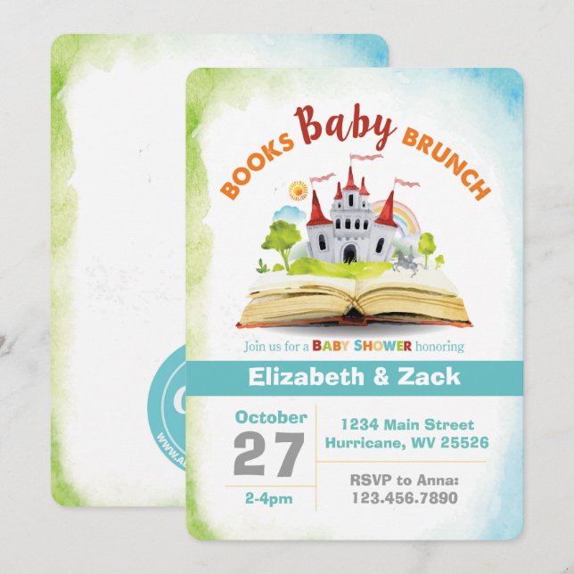Book Shower Baby Shower Invitation (Front/Back)