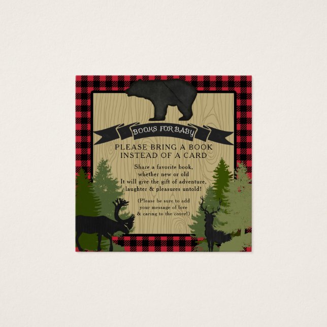 Book Shower Lumberjack Plaid Boy Bear Deer Plaid (Front)