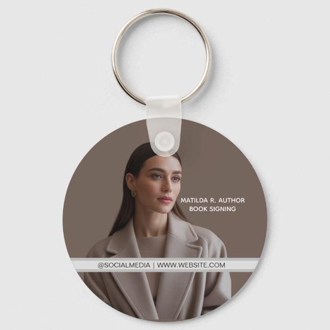 Book Signing | Author Book Launch Promotional Key Ring (Front)
