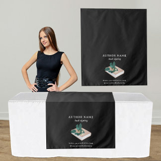 Book Signing Author Table Runner Banner Black Tapestry