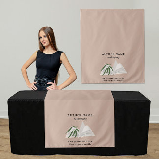 Book Signing Author Table Runner Banner Linen Pink Tapestry