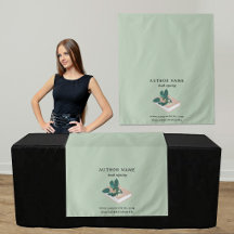 Book Signing Author Table Runner Banner Sage Green