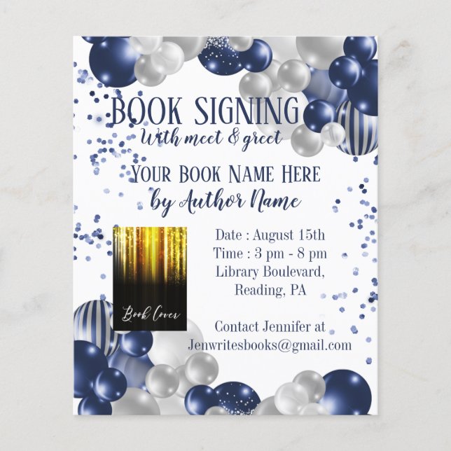 Book Signing Balloon Author Writer Flyer (Front)