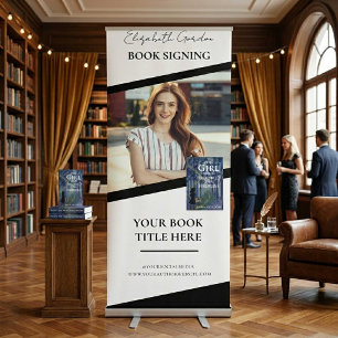 Book Signing Custom Author Photo Modern Event Retractable Banner