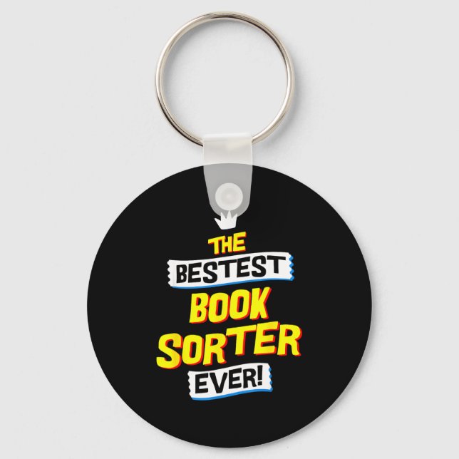 Book Sorter, Funny Job Occupation  Key Ring (Front)