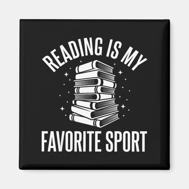 Book stack read cool men women kids reading  magnet (Front)