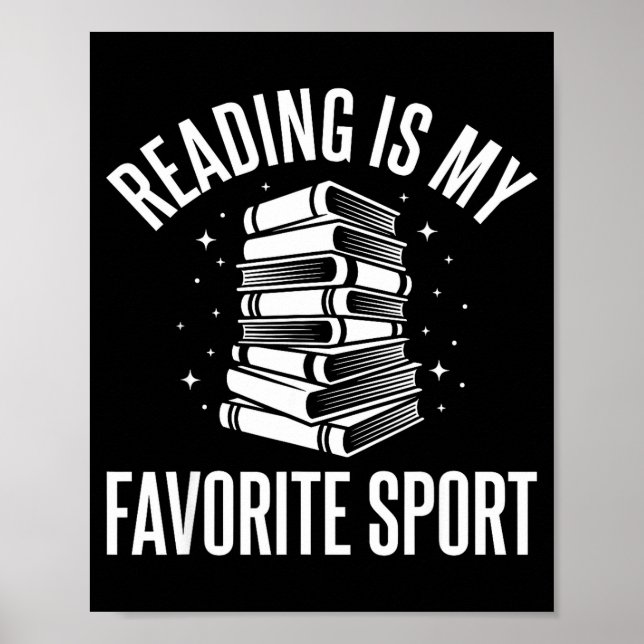 Book stack read cool men women kids reading  poster (Front)