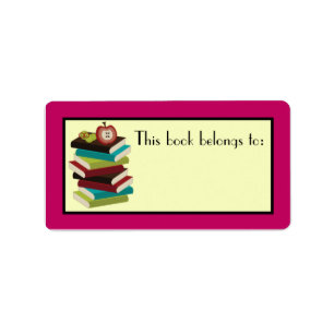 Book Stack Reader Bookplate Stickers Gift