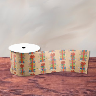 Book Stack with Red Bow Ribbon Satin Ribbon