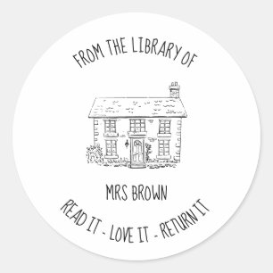Book stickers, Custom Teacher house Stickers