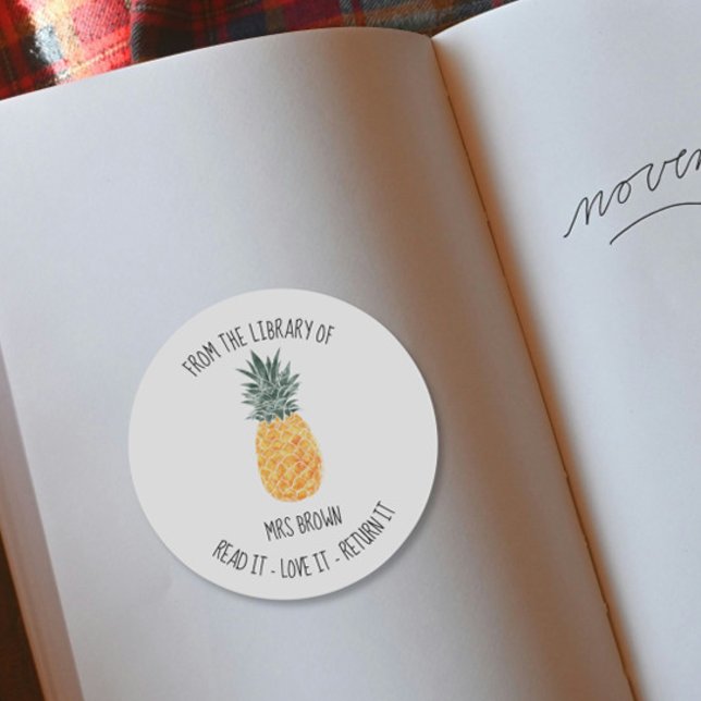 Book stickers, Custom Teacher PINEAPPLE Stickers (Creator Uploaded)