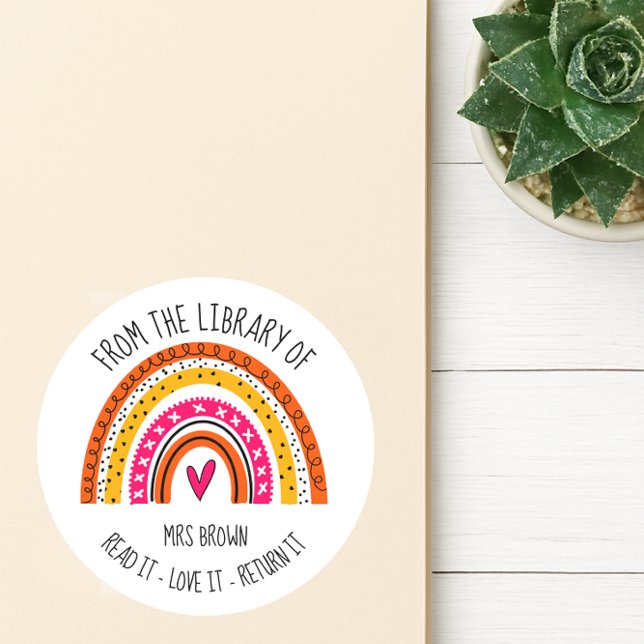 Book stickers, Custom Teacher Rainbow Stickers (Creator Uploaded)