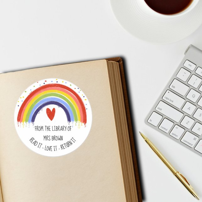 Book stickers, Custom Teacher RAINBOW Stickers (Creator Uploaded)