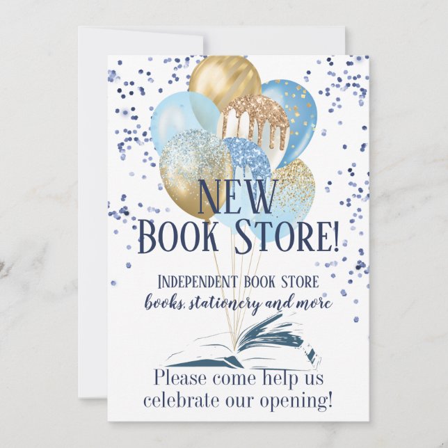 Book Store Business Launch Invitation (Front)