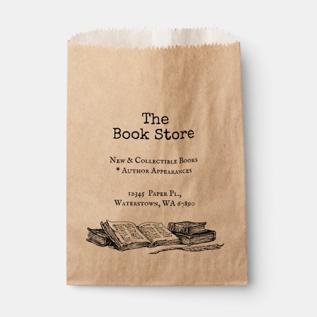 Book Store Custom Small Business Favour Bags (Front)