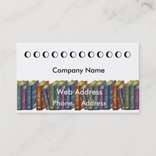 Book store Punch card Business Card (Front)