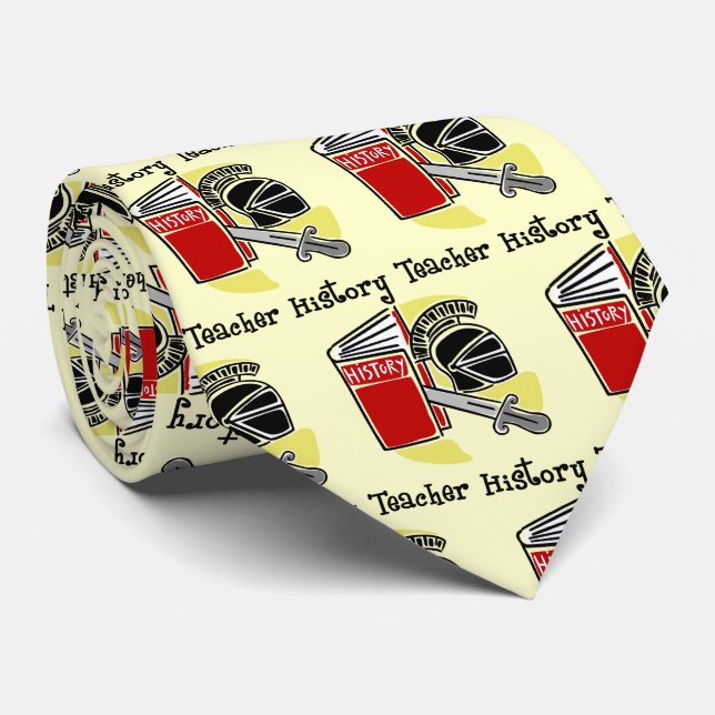Book Sword Helmet History Teacher   Tie (Rolled)