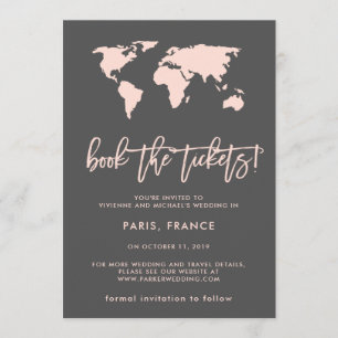 Book the Tickets   World Map Grey Save the Date