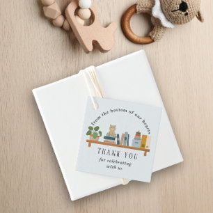 Book Them Shelf Baby Shower Light Blue Boy Favour Tags