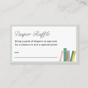 Book Theme Baby Shower Diaper Raffle Tickets Enclosure Card