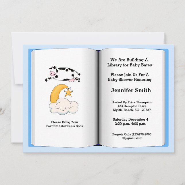 Book Theme Baby Shower Invitation (Boy) (Front)