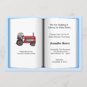 Book Theme Baby Shower Invitation (Boy)