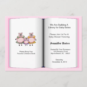Book Theme Baby Shower Invitation (Girl)