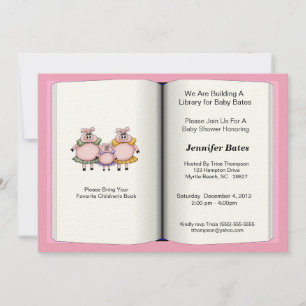 Book Theme Baby Shower Invitation (girl)