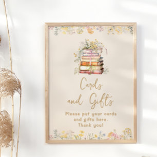 Book Theme Boho Bridal Shower Cards and Gifts Poster