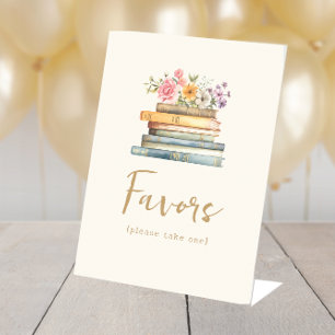Book Theme Favours Sign