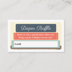Book Theme Library Baby Shower Diaper Raffle Enclosure Card