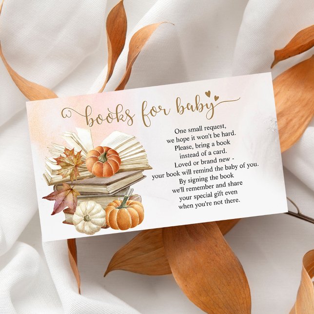 Book Theme Pumpkin Baby Shower Book Request Card (Creator Uploaded)