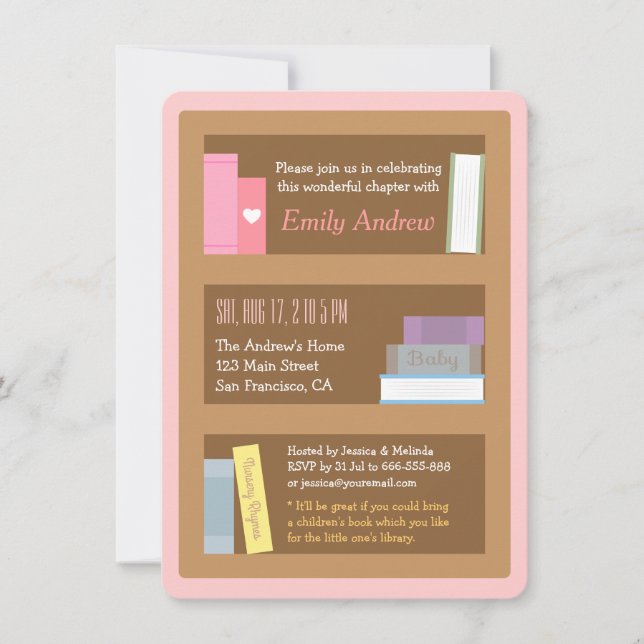 Book Themed Baby Shower Invitations (Front)