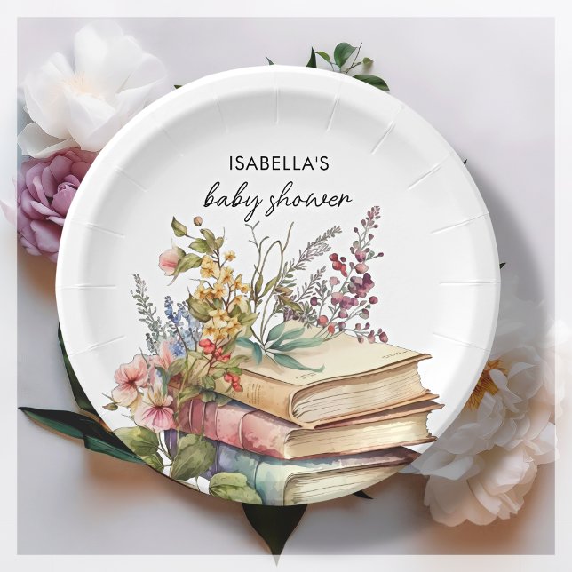 Book Themed | Baby Shower  Paper Plate (Creator Uploaded)