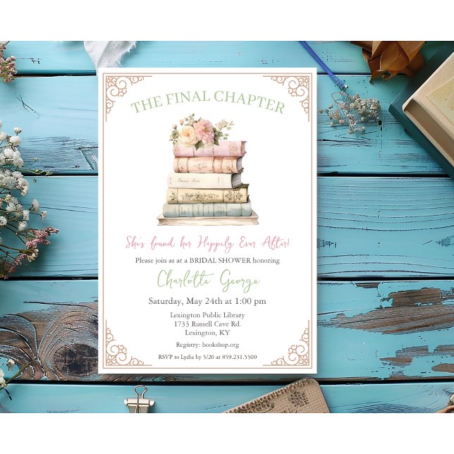 Book Themed Bridal Shower Invitation (Creator Uploaded)