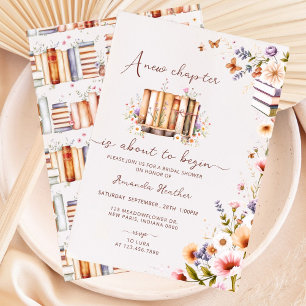 book themed bridal shower invitation