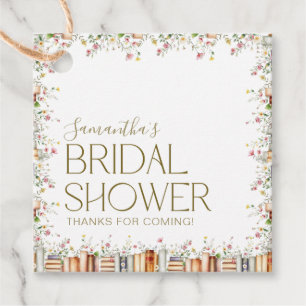 Book-Themed Floral Bridal Shower Thank You Favour Tags